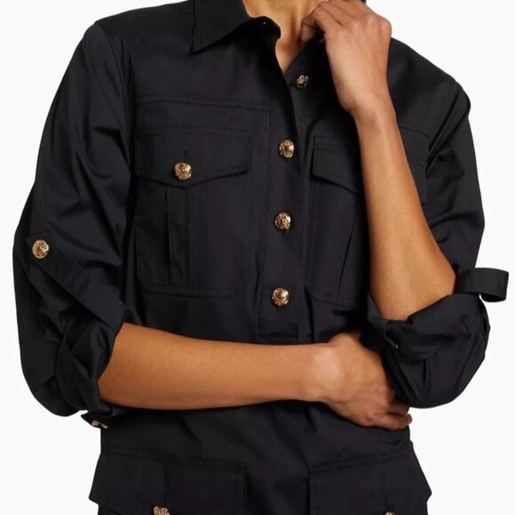 VERONICA BEARD Black Saude Cargo Relaxed Fit Mini Dress Sz 4 NWOT - Picture 2 of 11